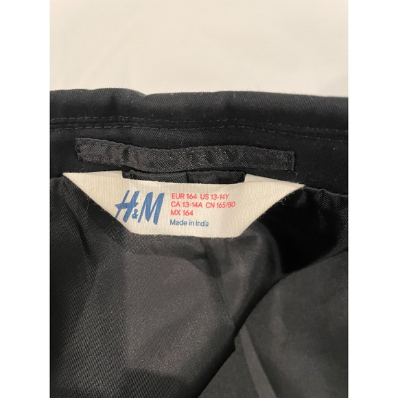 Boys H&M Cotton Black Lined Blazer Jacket Sport Coat Sz 13-14y - Picture 5 of 5